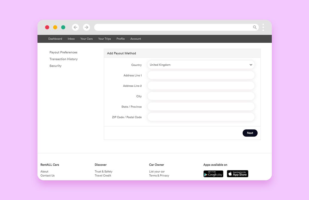 Add payout method