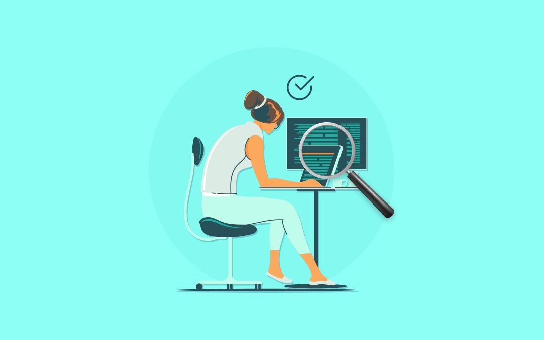 Woman working on a computer