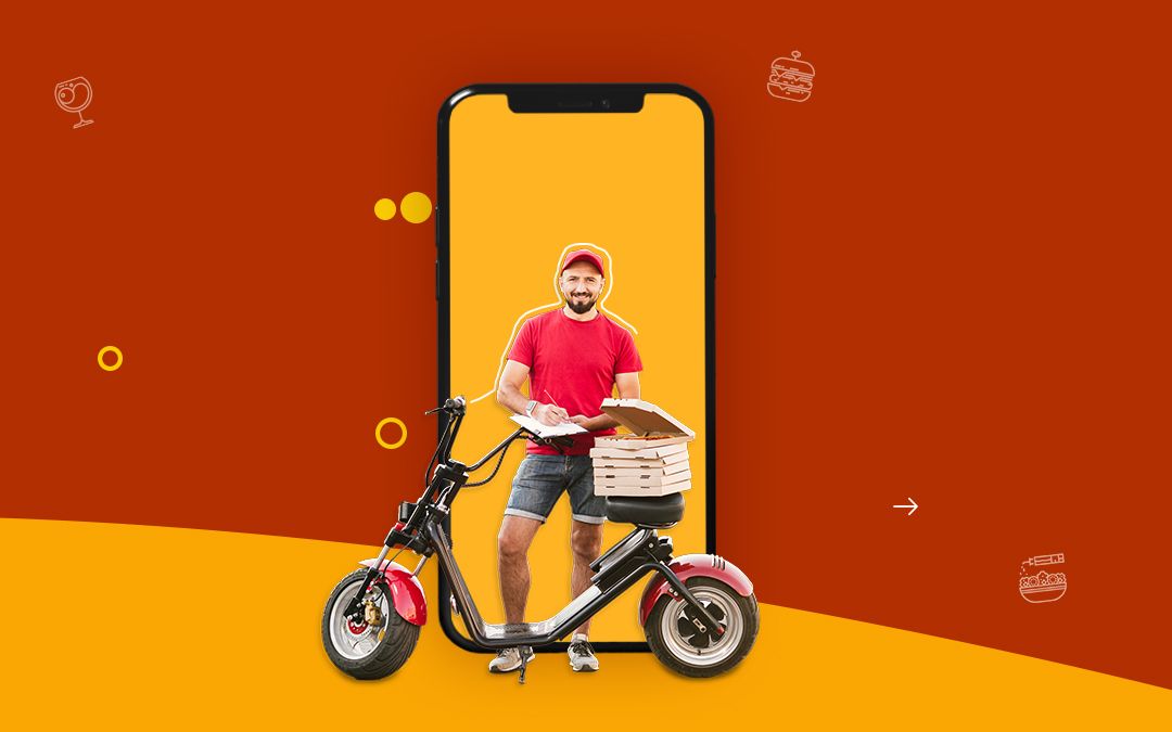 Delivery person with his bike